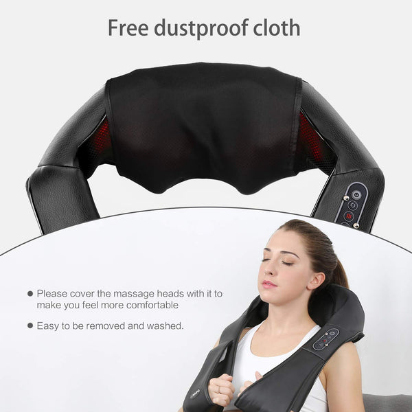 Naipo Shiatsu Back and Neck Massager with Heat Deep Kneading Massage for Neck, Back, Shoulder, Foot and Legs, Use at Home, Car, Office
