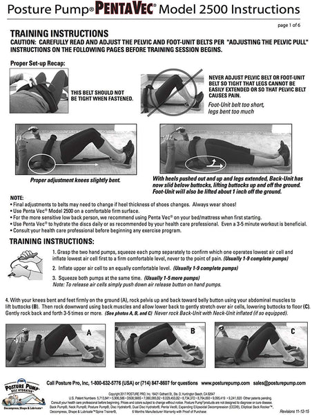 Posture Pump Relief for Sciatica and Low Back Pain - Penta Vec Model 2500