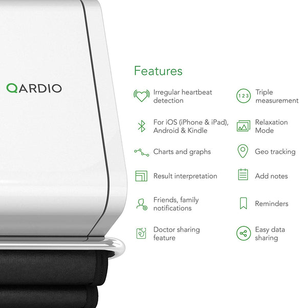 QardioArm Smart Blood Pressure Monitor: Wireless, Medically Accurate Digital Upper Arm Cuff. Fee App for iOS, Android, Kindle, Apple and Samsung Health. FSA-eligible.