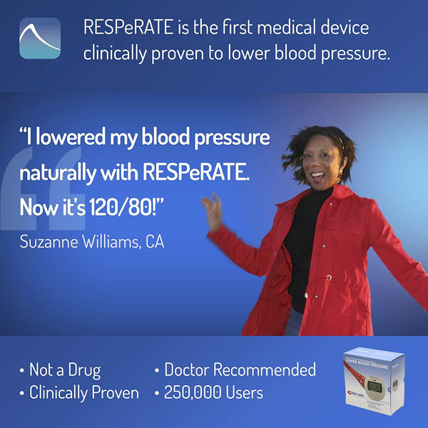 RESPeRATE Deluxe Duo: Device for Lowering High Blood Pressure Naturally. The only Non-Drug Hypertension Treatment. with Backlight for Use at Night.