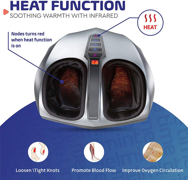 Shiatsu Foot Massager Machine with Heat - Belmint Electric Feet Massager Machine with Multi Settings - Delivers Deep Kneading Massage Relief for Tired Muscles and Plantar Fasciitis