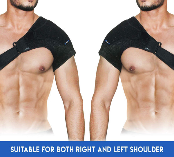 Shoulder Support Brace & Rotator Cuff for Men & Women by BRANFIT, Neoprene Shoulder Compression Sleeve with Pressure Pad is Ideal for Dislocated AC Joint, Labrum Tear & Frozen Shoulder Pain Relief