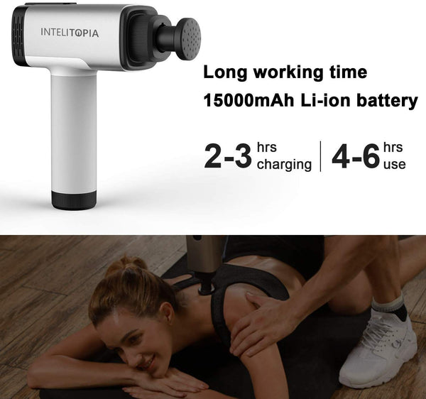 [Upgrade Version] Intelitopia Massage Gun, Powerful Cordless Handheld Deep Tissue Muscle Massager, Pure Wave Massager to Massage Different Parts of The Body Through The Most Comfortable Percussion