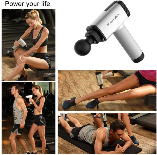 [Upgrade Version] Intelitopia Massage Gun, Powerful Cordless Handheld Deep Tissue Muscle Massager, Pure Wave Massager to Massage Different Parts of The Body Through The Most Comfortable Percussion