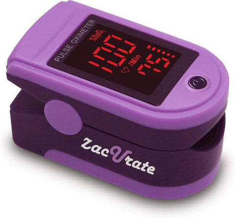 Zacurate Pro Series 500DL Fingertip Pulse Oximeter Blood Oxygen Saturation Monitor with Silicon Cover, Batteries & Lanyard (Mystic Purple)